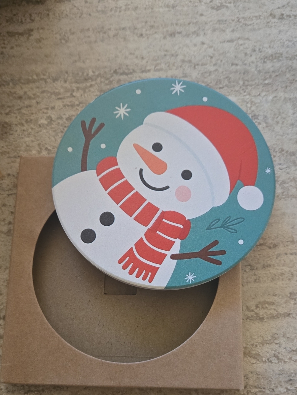 Holiday Snowman Decorative Coasters - Set Of 8
